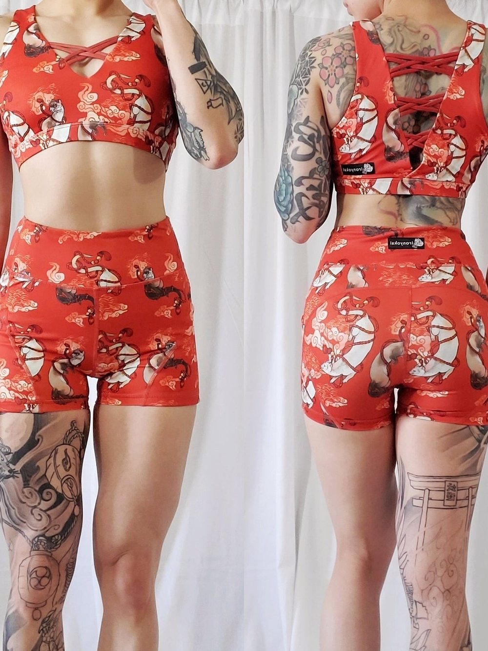 Iron Yokai Crisscross Ferrit Bra Orange-Red Pattern Sold Out Original Run